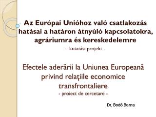 Dr. Bodó Barna