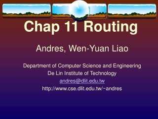 Chap 11 Routing