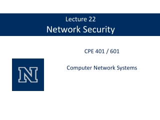 Lecture 22 Network Security