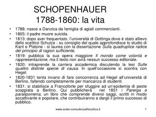 SCHOPENHAUER 1788-1860: la vita