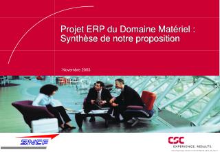 Projet ERP du Domaine Matériel : Synthèse de notre proposition