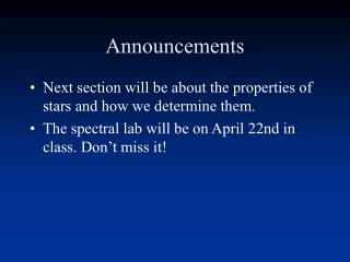 Announcements