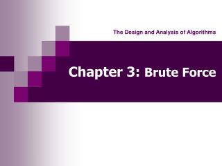 Chapter 3: Brute Force