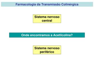 Farmacologia da Transmissão Colinérgica