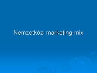 Nemzetközi marketing-mix