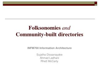 Folksonomies and Community-built directories