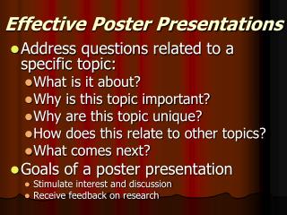 Effective Poster Presentations
