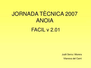JORNADA TÈCNICA 2007 ANOIA