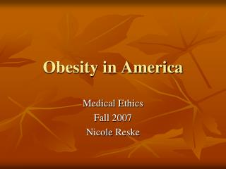 Obesity in America