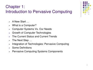 Chapter 1: Introduction to Pervasive Computing