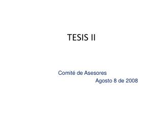 TESIS II