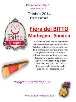 Fiera del BITTO Morbegno - Sondrio