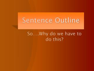 Sentence Outline