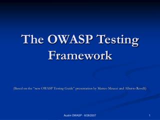 The OWASP Testing Framework
