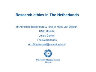 Research ethics in The Netherlands