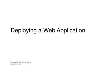 Deploying a Web Application