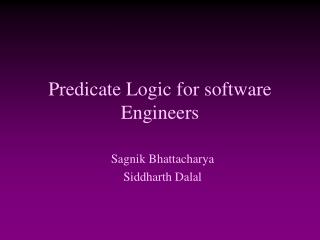 Predicate Logic for software Engineers