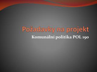 Požadavky na projekt