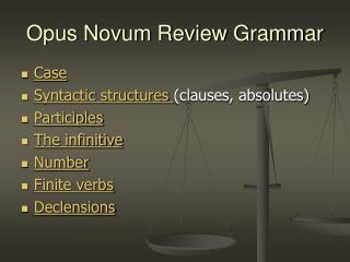Opus Novum Review Grammar