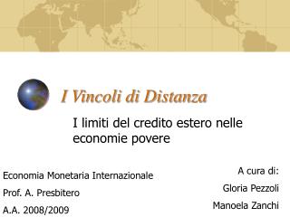 I Vincoli di Distanza