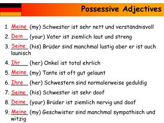 Possessive Adjectives