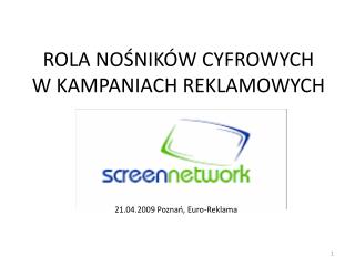 ROLA NOŚNIKÓW CYFROWYCH W KAMPANIACH REKLAMOWYCH