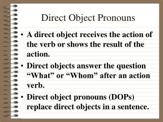 Direct Object Pronouns