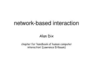 network-based interaction