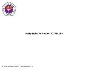 Dony Groho Priantoro - 30106429 –