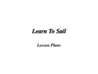 Learn To Sail