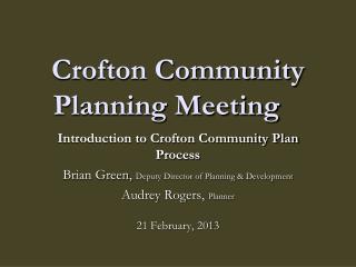 Crofton Community Planning Meeting