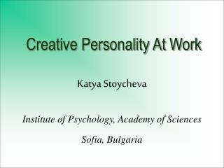 Creative Personality At Work