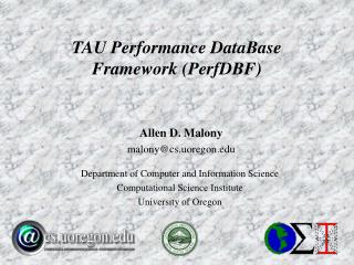 TAU Performance DataBase Framework (PerfDBF)