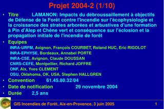 Projet 2004-2 (1/10)