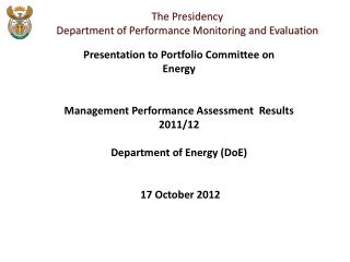 The Presidency Department of Performance Monitoring and Evaluation