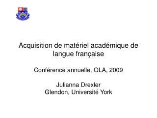 Acquisition de matériel académique de langue fran ç aise