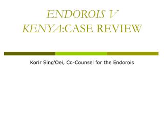 ENDOROIS V KENYA :CASE REVIEW