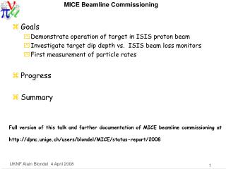 MICE Beamline Commissioning