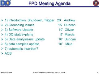 FPD Meeting Agenda