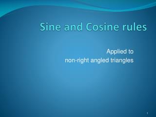 Sine and Cosine rules