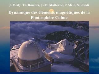 J. Moity, Th. Roudier, J.-M. Malherbe, P. Mein, S. Rondi