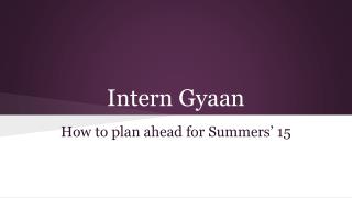 Intern Gyaan