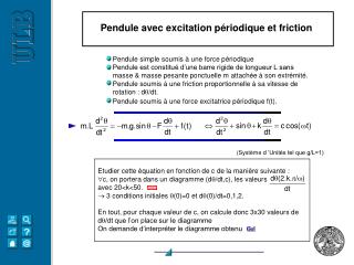 Pendule avec excitation périodique et friction