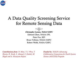 A Data Quality Screening Service for Remote Sensing Data