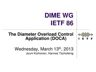 DIME WG IETF 86