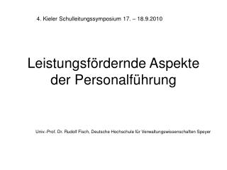 Leistungsfördernde Aspekte der Personalführung