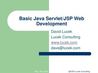 Basic Java Servlet/JSP Web Development