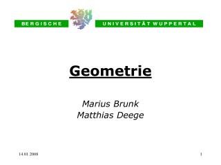 Geometrie Marius Brunk Matthias Deege
