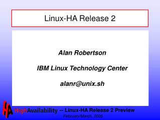 Linux-HA Release 2