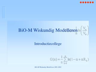 BiO-M Wiskundig Modelleren